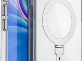 Чехол-накладка Wiwu Magsafe (FYY-014) для Apple iPhone 15 Pro пластиковый с подставкой (прозрачный)