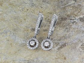 Серьги из белого золота с бриллиантами э4701сг04154600