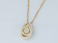 Классическая подвеска из желтого золота с бриллиантами э0301пд04210025