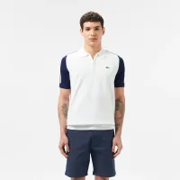 Мужское трикотажное поло Lacoste из вискозы на молнии