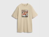 Футболка с арт-принтом, Бежевый
