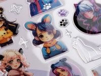 Наклейки гелевые MESHU "Neko", 10*23 см, пакет европодвес