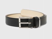 Ремень с металлической шлёвкой, Черный