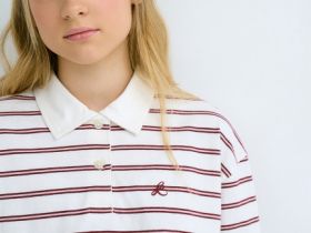 Поло с длинным рукавом для девочек, Бежевый