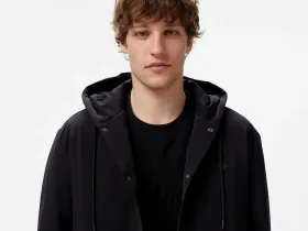 Мужская утепленная рубашка Lacoste оверсайз с капюшоном
