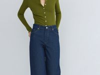 Ультраширокие джинсы Wide leg с высокой посадкой, Синий