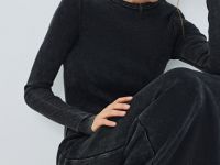 Платье в рубчик с эффектом стирки, Серый