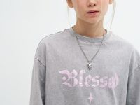 Лонгслив со стразами для девочек, Серый