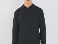 Джемпер поло из шерсти мериноса, Серый