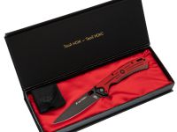 Складной нож НОКС Майор 80 Лет Победы, сталь VG10, рукоять G10, красный