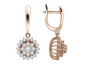 Серьги из красного золота с бриллиантами э0201сг07163600