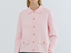 Кардиган на пуговицах, Розовый
