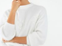 Джемпер из пряжи с ангорой, Белый