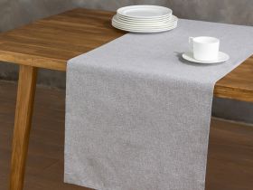 Скатерть-дорожка Fogliame, серая