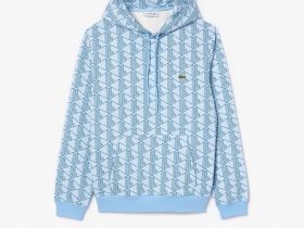 Мужская флисовая толстовка - худи Lacoste Monorgam