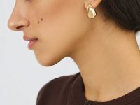 Серьги с эффектом мятого металла, Золотой