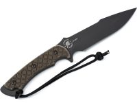 Нож с фиксированным клинком Spartan Blades Horkos, сталь CPM S35VN, рукоять зеленая микарта, чехол черный