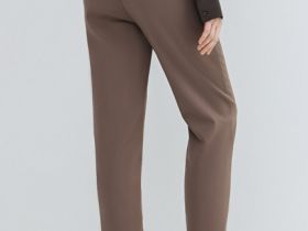 Зауженные прямые брюки, Коричневый