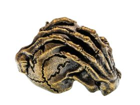 Бусина для темляка "Череп с руками", латунь