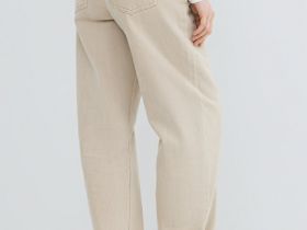 Джинсы Barrel с высокой посадкой, Бежевый