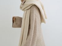 Вязаный шарф, Бежевый