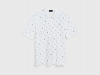 Поло из хлопка с принтом, Белый