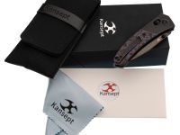 Складной нож Kansept Dako mirror DLC сталь S35VN, рукоять Ti/Purple Haze FatCarbon