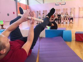 Презентация мас-рестлинга в детском спортивном лагере KidFitLand в Латвии