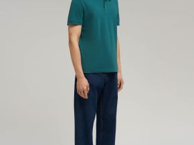 Поло облегающего кроя из хлопка пике