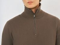 Текстурный джемпер на молнии, Коричневый