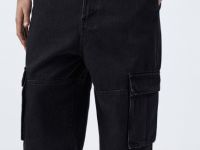 Свободные джинсы-карго, Серый