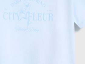 Футболка с принтом, Голубой