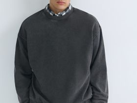 Свитшот с эффектом стирки, Серый