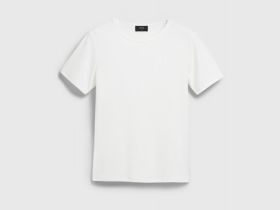 Приталенная футболка в рубчик, Белый