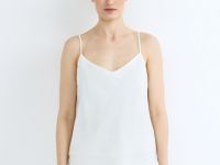 Топ изо льна на бретелях, Белый