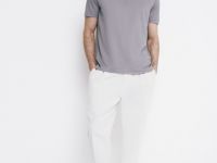 Брюки из текстурного льна, Белый