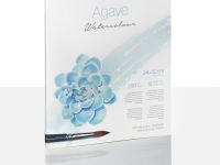 Альбом-склейка для акварели Hahnem?hle "Agave" 8х10,5 см 12 л 290 г, волокно агавы 70% и хлопок 30%,