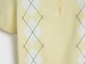 Джемпер поло с ромбами, Желтый