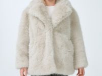 Шуба из искусственного меха для девочек, Бежевый