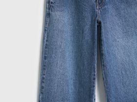 Широкие джинсы с ремнём, Синий