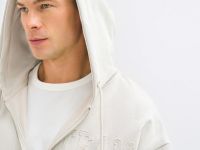 Толстовка на молнии с аппликацией, Белый