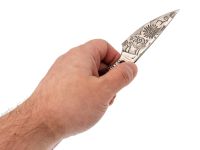 Скелетный нож Волчий Век МиниМасичька "Дип Петроглиф" Custom, сталь 95х18