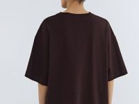 Футболка оверсайз с вышивкой, Коричневый