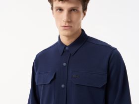Мужская рубашка Lacoste на кнопках с большими нагрудными карманами