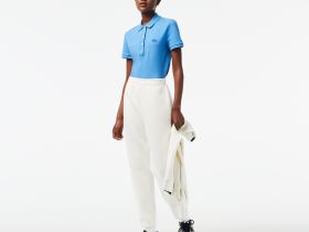 Женское поло Lacoste приталенного кроя из эластичного хлопка