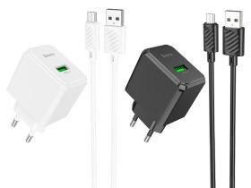 Сетевое зарядное устройство Hoco (CS12A) Ocean USB PD 18W + кабель USB/Type-C 1m (белый)