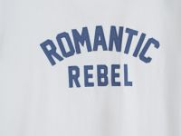 Футболка с контрастной горловиной и принтом, Белый