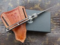 Складной нож Steelclaw Перо, стальVG-10/дамаск, рукоять эбеновое дерево