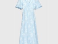 Платье миди с принтом, Голубой