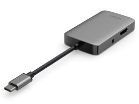 Адаптер Wiwu Alpha USB-C 5 в 1 на USB 3.0/Type-C/HDMI/VGA/Stereo (A513HVP) (Grey)
